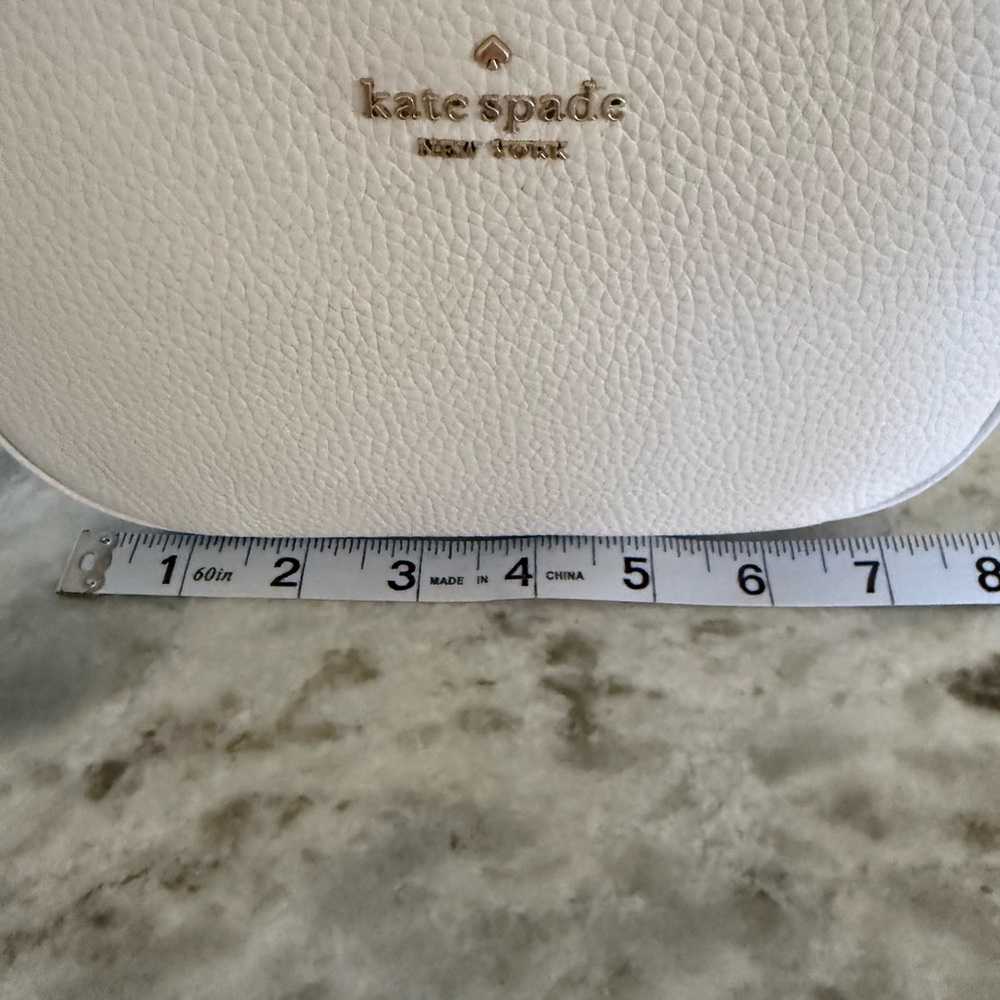 kate spade White Pebbled Leather Camera Crossbody with Gold Hardware - Picture 7 of 9